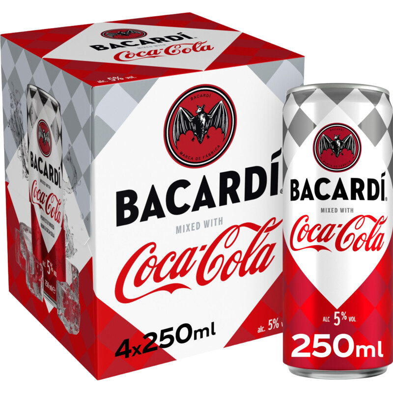 Bacardi Mixed with coca cola 4-pack
