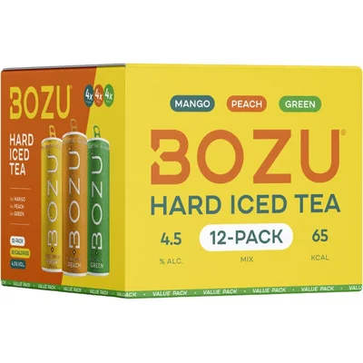 Bozu Hard iced tea peach mango green 12-pack