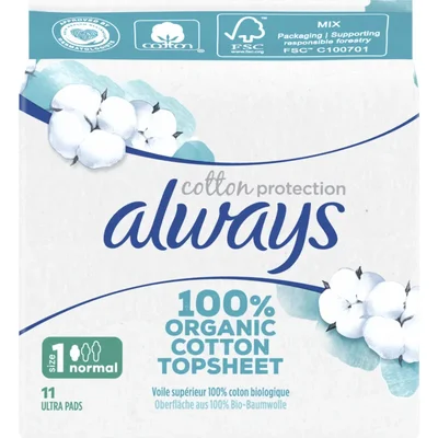 Always Organic cotton normal maandverband