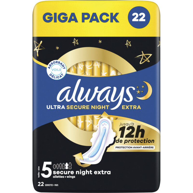 Always Ultra secure night extra wings giga pack