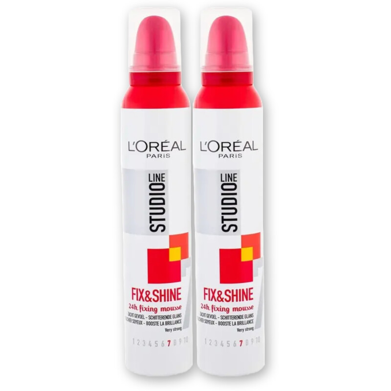 Studio Line Fix & shine mousse very strong 2-pack