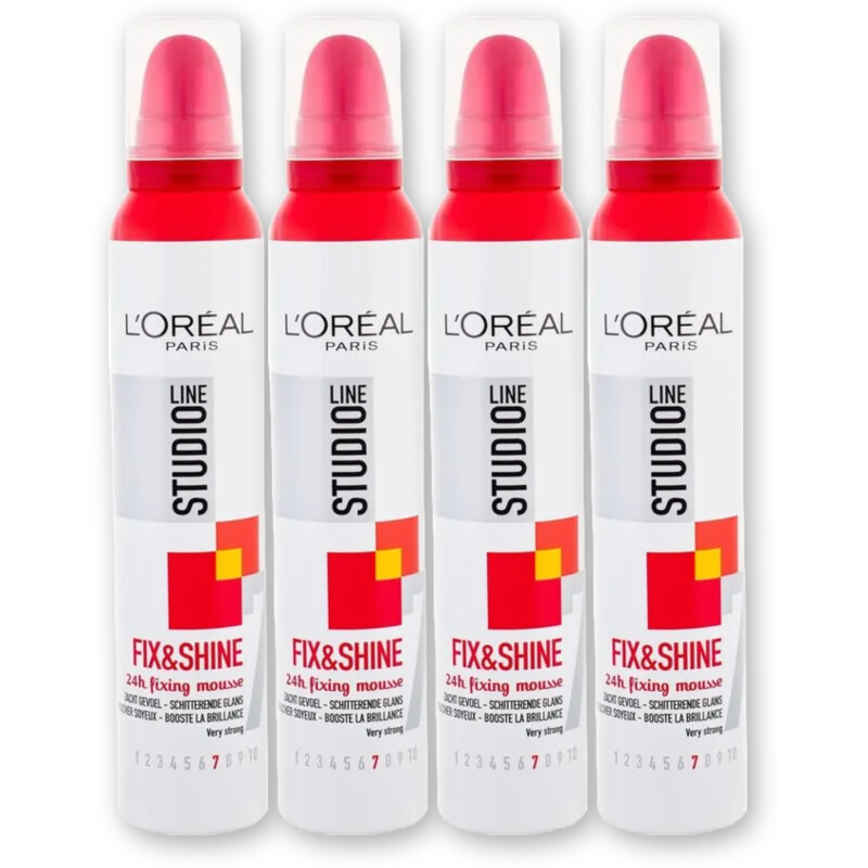 Studio Line Fix & shine mousse very strong 4-pack