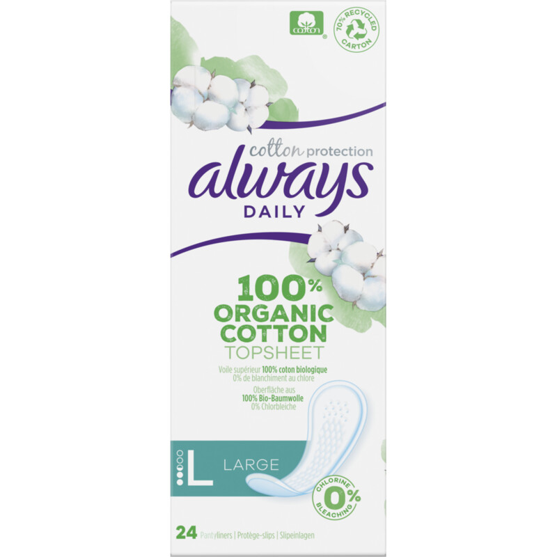 Always Daily 100% organic pantyliners large