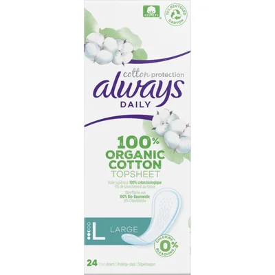 Always Daily 100% organic pantyliners large