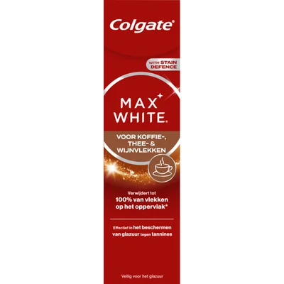 Colgate Max white voor koffie, thee wijnvlekken
