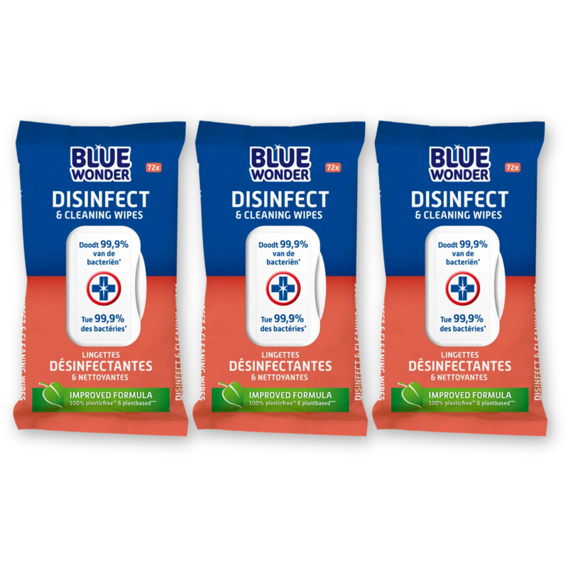 Blue Wonder Disinfect & cleaning wipes 3-pack