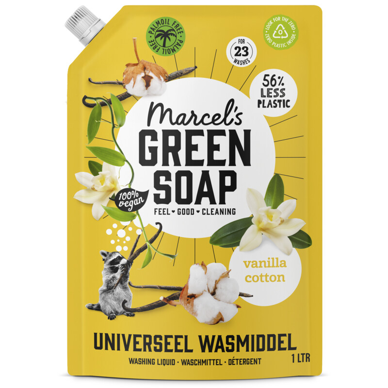Marcel's Green Soap Wasmiddel vanilla & cotton navulling