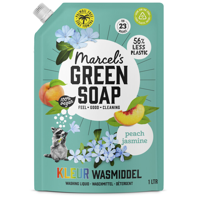 Marcel's Green Soap Wasmiddel color peach jasmine navulling