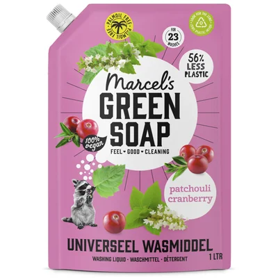 Marcel's Green Soap Wasmiddel patchouli cranberry navulling
