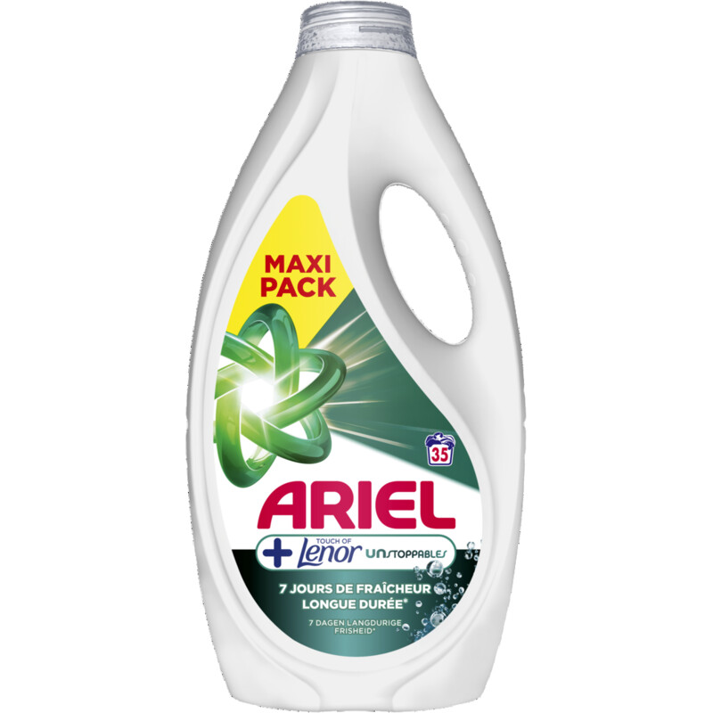Ariel Vloeibaar+ touch lenor unstop wasmiddel