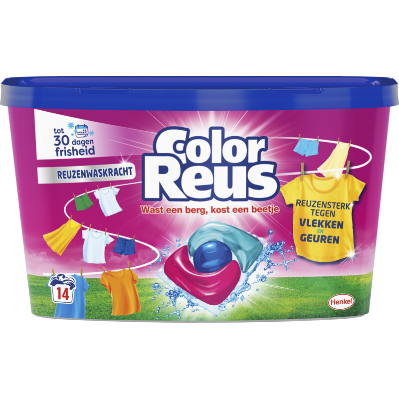 Witte Reus Color 3+1 power wasmiddel capsules kleur