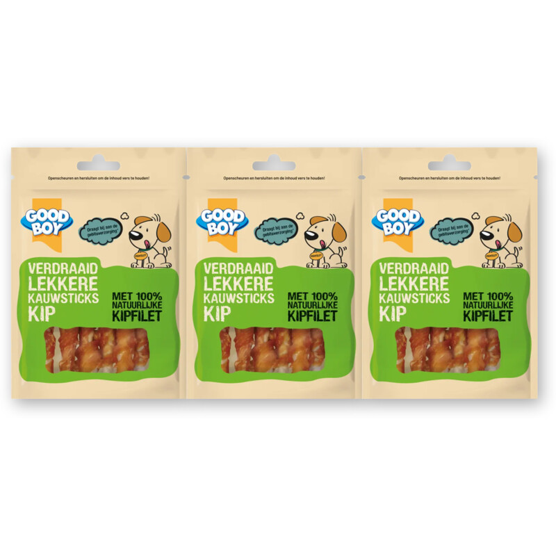 Good boy Verdraaid lekkere kauwsticks kip 3-pack