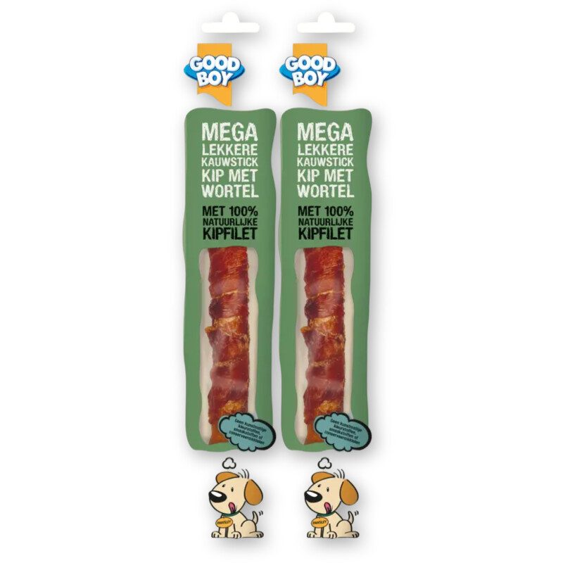 Good boy Mega lekkere kauwstick kip wortel 2-pack