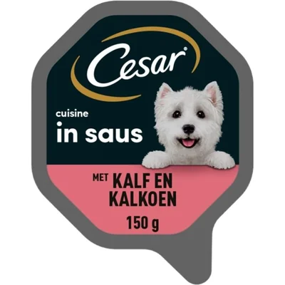 Cesar Hondenvoer nat kalf & kalkoen in saus