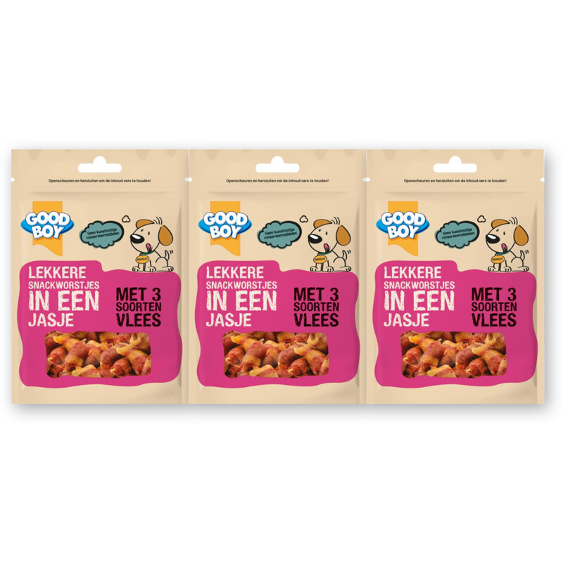 Good boy Lekkere snackworstjes in jasje 3-pack