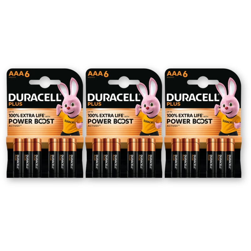 Duracell Plus AAA-alkaline batterijen MN2400 3-pk