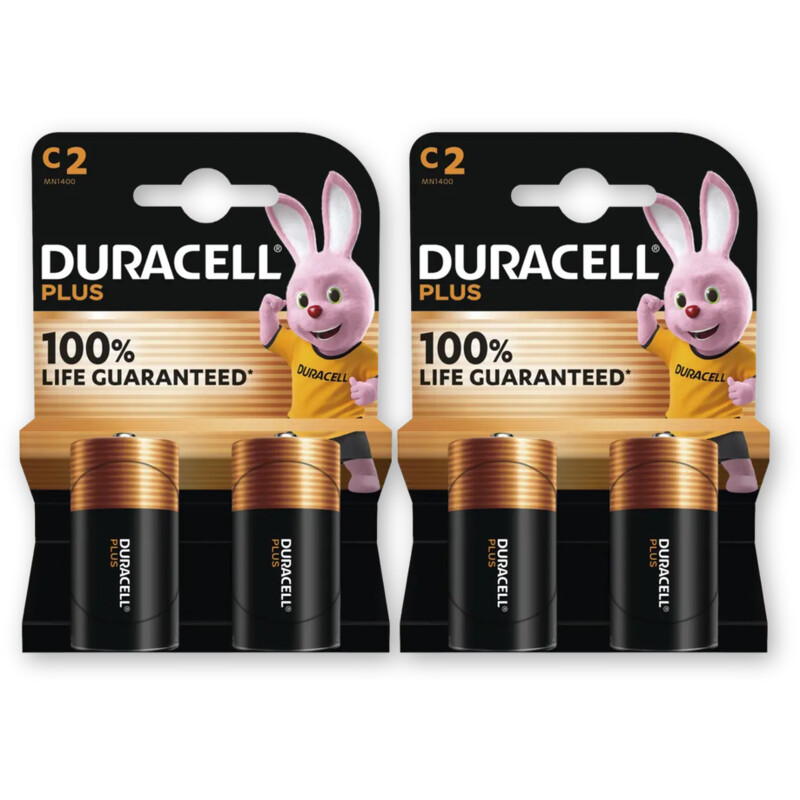 Duracell Plus C-alkaline batterijen MN1400 2-pack