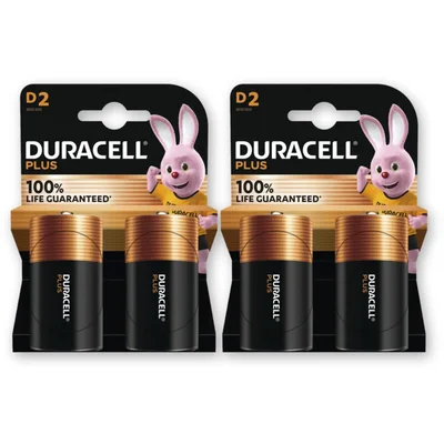 Duracell Plus D-alkaline batterijen LR20 2-pack