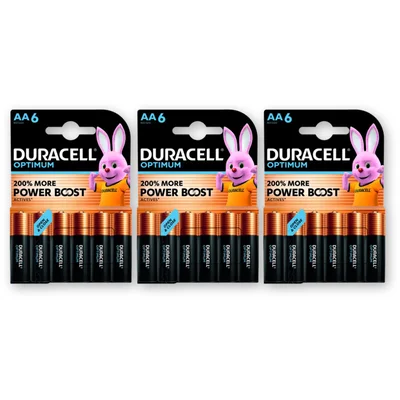 Duracell Optimum AA batterijen 3-pack.