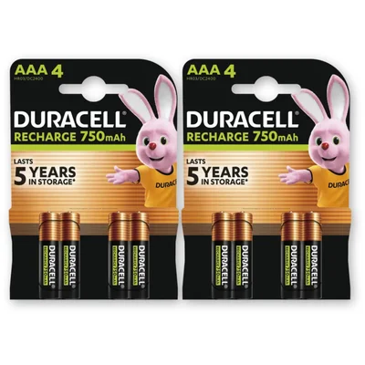 Duracell Rechargeable AAA-batterijen 750 mAh 2-pk