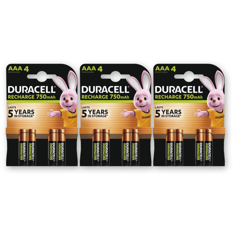 Duracell Rechargeable AAA-batterijen 750 mAh 3-pk