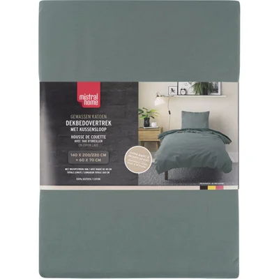 Tutti Mistral Home Dekbedovertrek uni green 140x200cm