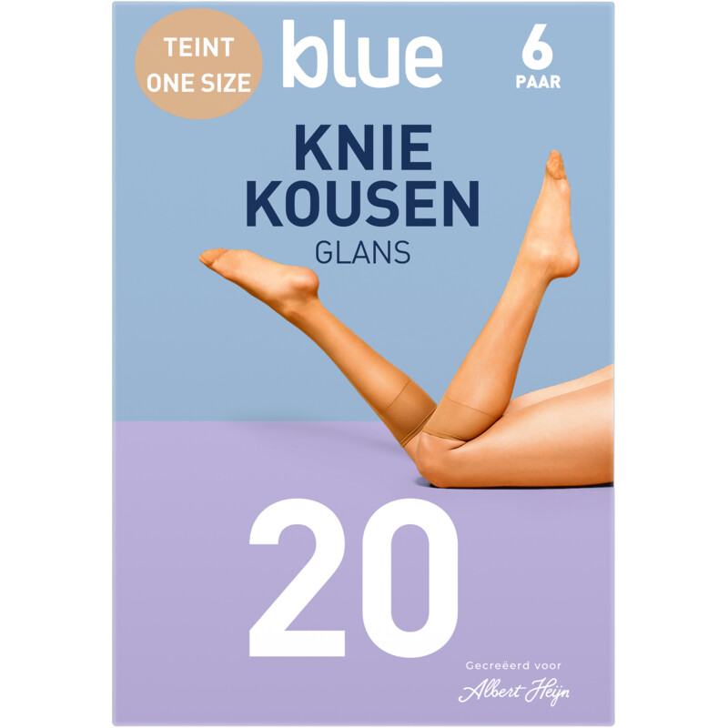 Blue Kniekousen glans teint 20 denier 1 maat