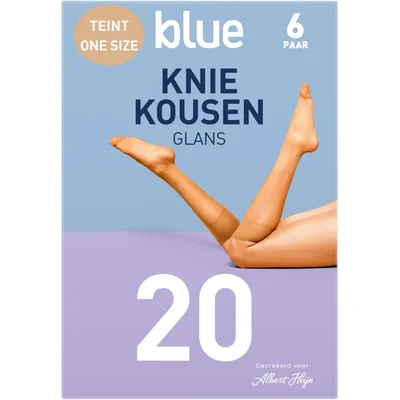 Blue Kniekousen glans teint 20 denier 1 maat
