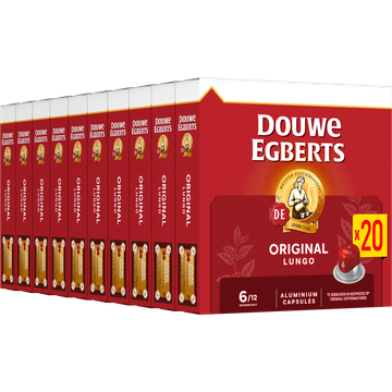 Douwe Egberts Lungo 6 Original Gemalen Koffie - 10 x 20 Capsules