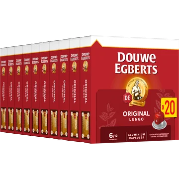 Douwe Egberts Lungo 6 Original Gemalen Koffie - 10 x 20 Capsules