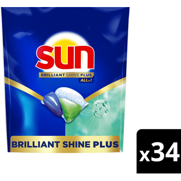 Sun Brilliant Shine Plus Vaatwascapsules All-in 1 34 capsules