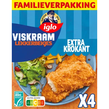 Iglo Viskraam Lekkerbekjes Traditioneel Familieverpakking 4 Stuks