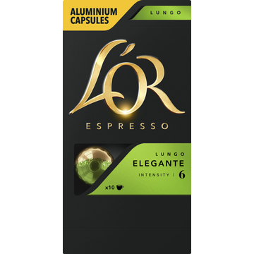 L'OR Espresso Lungo Elegante Aluminium Capsules 10 Stuks 52 g