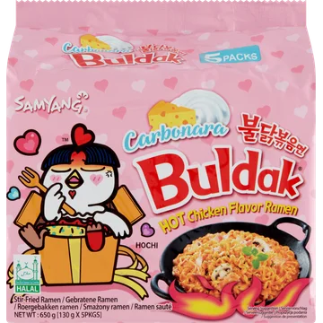Samyang Carbonara Buldak Hot Chicken Flavor Ramen 5 x 130 g