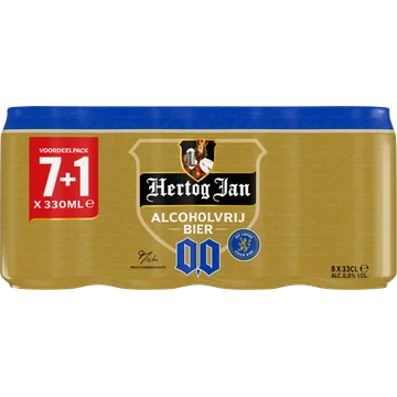 Hertog Jan Alcoholvrij Bier Voordeelpack Blikken 7+1 x 330 ML