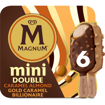 Magnum Mini IJs Double Caramel & Almond Billionaire 6 stuks 6 x 55ml
