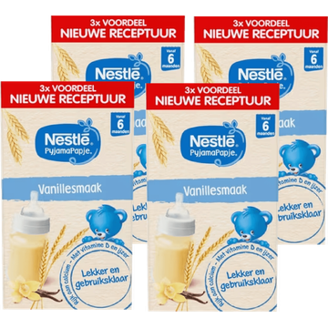 Nestlé PyjamaPapje® Vanille 6+ Baby Pap 4 x 3 stuks