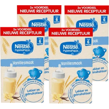 Nestlé PyjamaPapje® Vanille 6+ Baby Pap 4 x 3 stuks