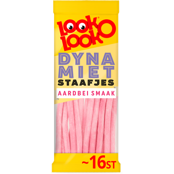 Look-O-Look Dynamietstaafjes Aardbei 16 stuks 