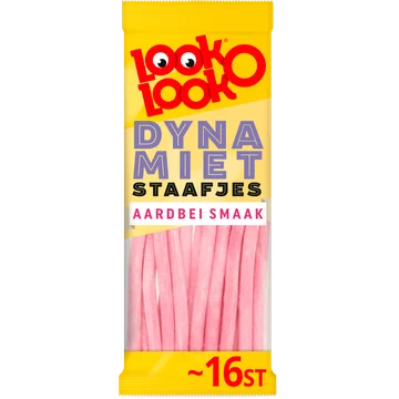 Look-O-Look Dynamietstaafjes Aardbei 16 stuks 