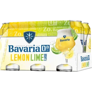 Bavaria 0.0% Alc. Vol. Lemon Lime Flavour Bier Blikken 6 x 330 ml