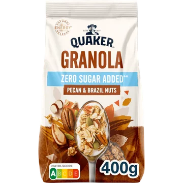 Quaker Zero Sugar Added Granola Pecan- & Paranoten 400 gr