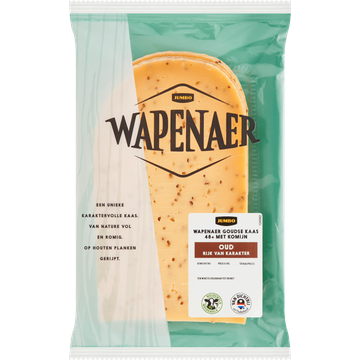Wapenaer Goudse Kaas Oud met Komijn 48+ Plakken ca. 200 g