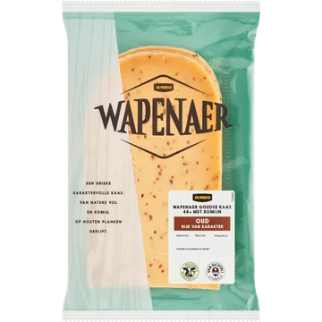 Wapenaer Goudse Kaas Oud met Komijn 48+ Plakken ca. 200 g