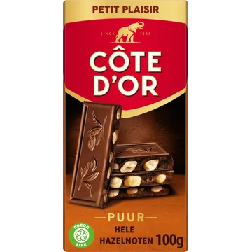 Côte d'Or Pure Chocolade Met Hele Hazelnoten 100g