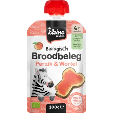 De Kleine Keuken Biologisch Broodbeleg Perzik & Wortel 6+ Maanden 100 g