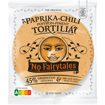 No Fairytales the Original Paprika-Chili Tortilla 5 Stuks 200 g