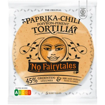 No Fairytales the Original Paprika-Chili Tortilla 5 Stuks 200 g