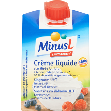 MinusL Slagroom Lactosevrij 30 % Vet 200 ml