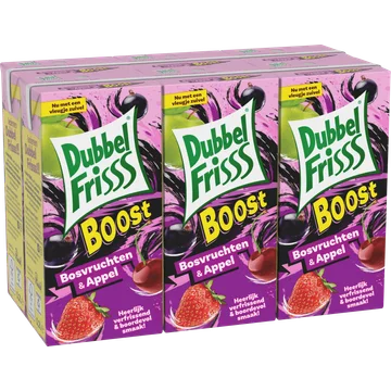 DubbelFrisss Boost Bosvruchten - Appel 6-pack 0,2L